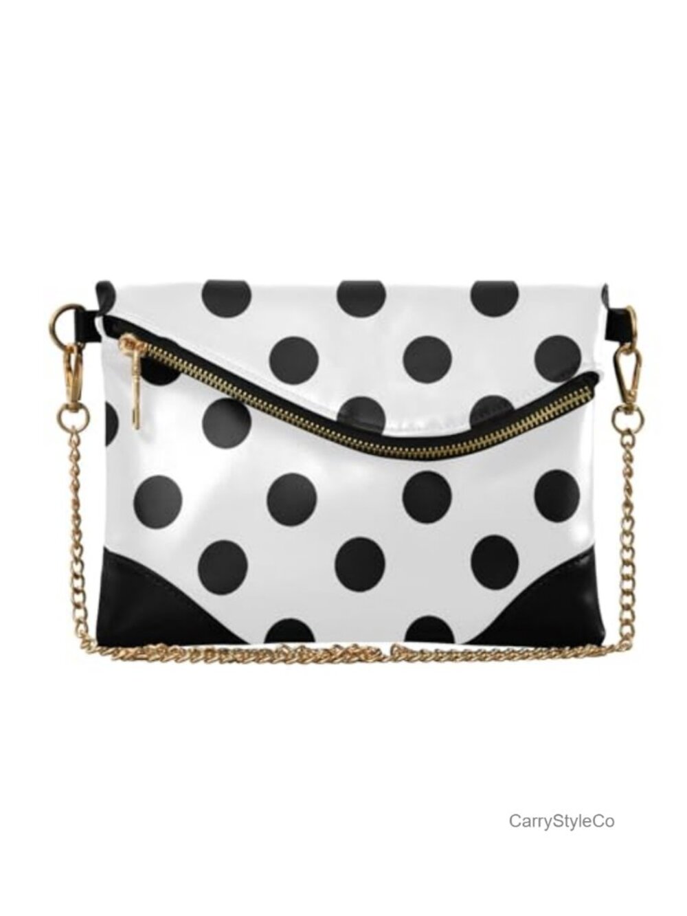 Polka Dot Clutch Purse for Women Evening Bag Crossbody Wristlet Faux Leather